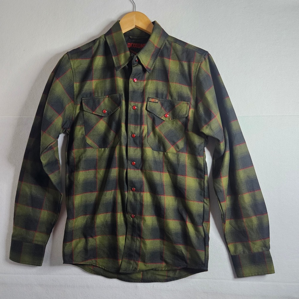 Dixxon Flannel Elm Street 2.0 Nightmare Horror Plaid Shirt Mens XS Green Black